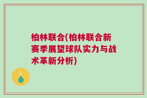 柏林聯合(柏林聯合新賽季展望球隊實力與戰術革新分析)