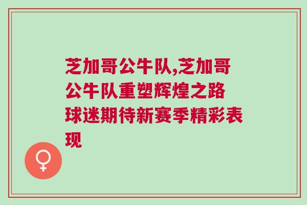 芝加哥公牛隊(duì),芝加哥公牛隊(duì)重塑輝煌之路 球迷期待新賽季精彩表現(xiàn)