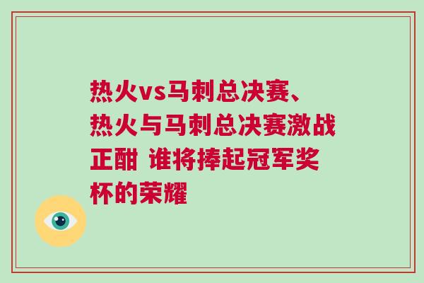熱火vs馬刺總決賽、熱火與馬刺總決賽激戰正酣 誰將捧起冠軍獎杯的榮耀